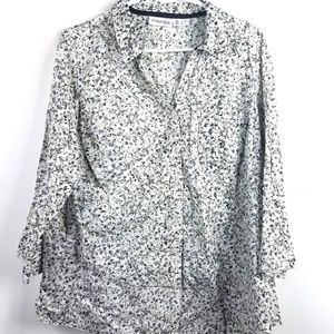 Floral Button Up Blouse Sz 2X